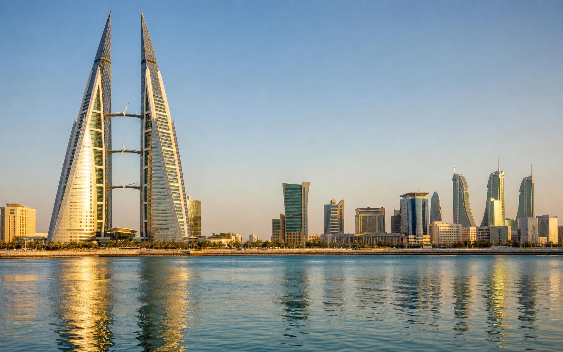 Manama skyline with the Bahrain World Trade Center twin towers
