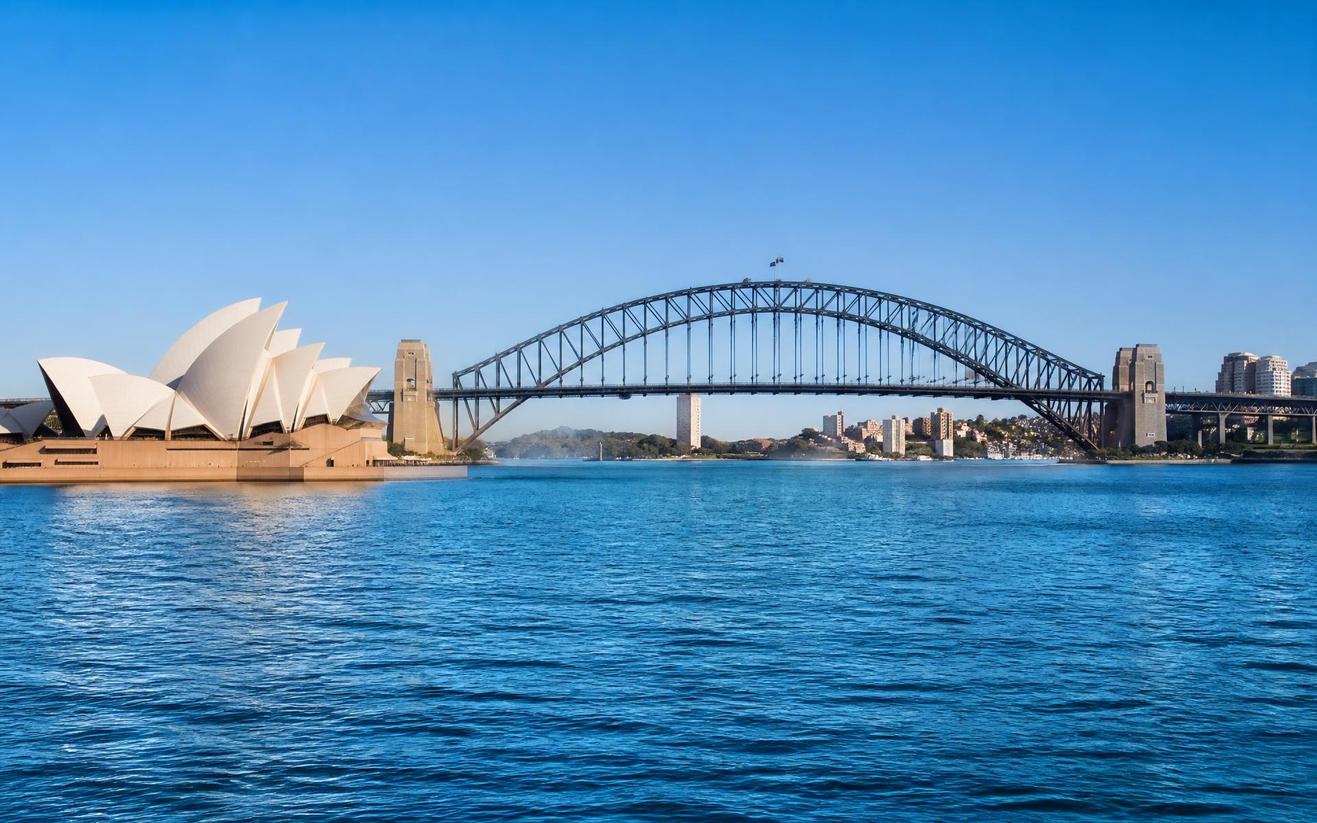 Sydney Harbour with the Harbour Bridge and Opera House